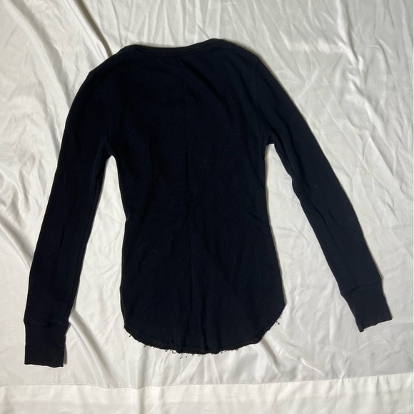 Black Thermal Long Sleeve Tee Shirt - Picture 2 of 3